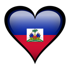 Fototapeta premium Haiti flag in heart