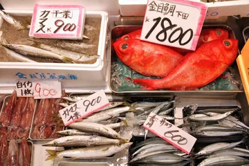 Crédence de cuisine en verre imprimé Poisson Japan fish market - Tsukiji in Tokyo