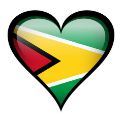 Guyana flag in heart