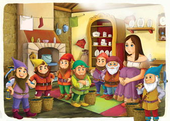 Obraz na płótnie Canvas Cartoon fairy tale - illustration for the children