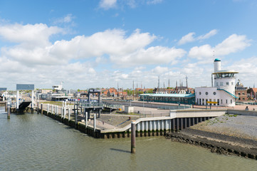 Harbor in Dutch Harlingen