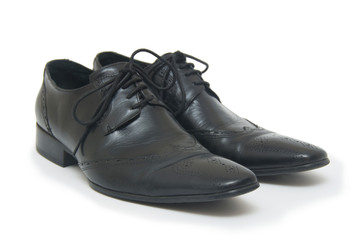 Male fashion with shoes on white