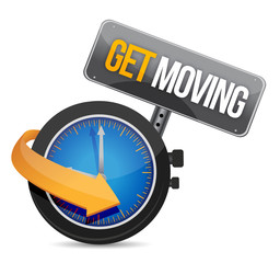 get moving watch sign illustration design