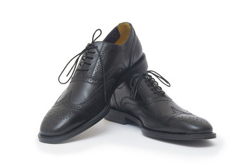 Male fashion with shoes on white