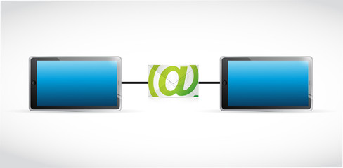 tablet email communication illustration design