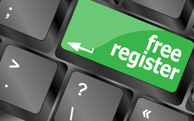 free register computer key showing internet login