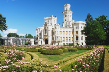 Fototapeta na wymiar View of the castle Hluboka nad Vltavou, Czech Republic