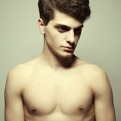 Fototapeta premium Male beauty concept. Handsome male model posing