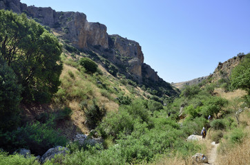 Hiking trail in Nahal Amud national park.