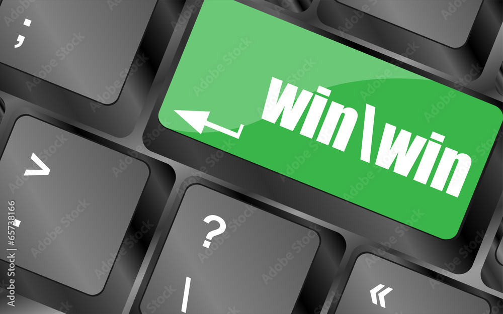 Poster win button on computer keyboard key