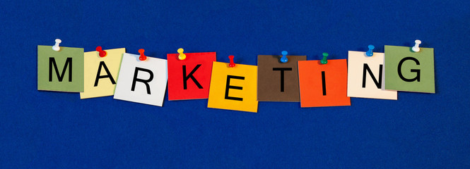 Marketing, sign series for business terms, marketing and adverti