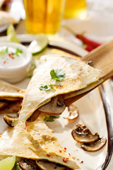 Quesadilla with mushrooms