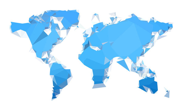 Geometric blue worldmap