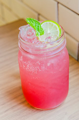 Pink lemonade juice cocktail
