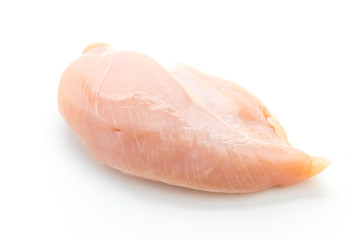 Raw chicken meat isolated on white