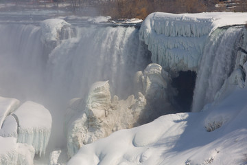 Winter at Niagara falls. American side.