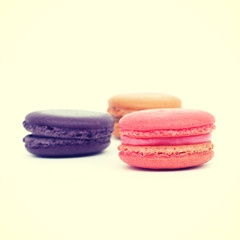 Sweet and colourful french macarons retro-vintage style