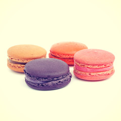 Sweet and colourful french macarons retro-vintage style