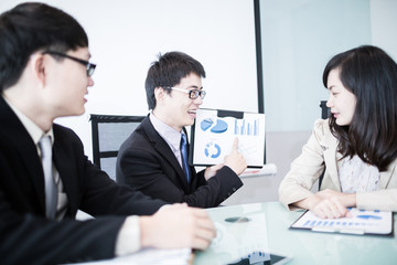 Successful business meeting with a group of people at the office