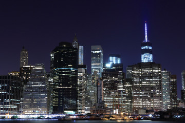Fototapeta na wymiar Manhattan Skyline At Night, New York City