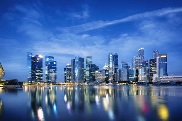 Foto auf Leinwand Central business district in Singapore. © fazon