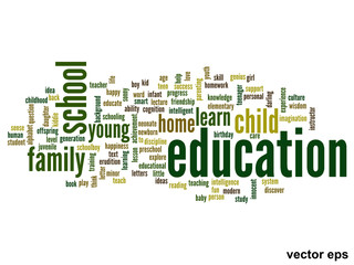 Vector conceptual education word cloud