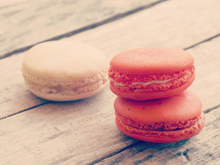 Sweet and colourful french macarons retro-vintage style