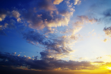 sky with clouds and sun