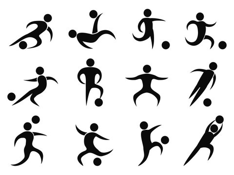 abstract soccer players icons