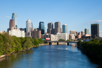 Fototapeta na wymiar Skyline view of Philadelphia, Pennsylvania .
