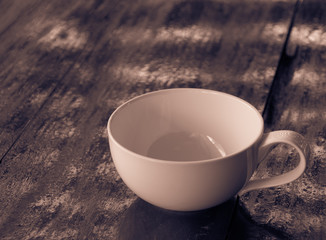 empty coffee cup  in vintage