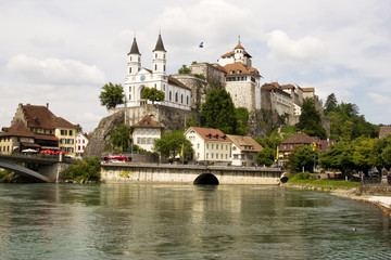 Aarburg castle at the Aare, Switzerland