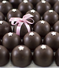 Chocolate candies close up