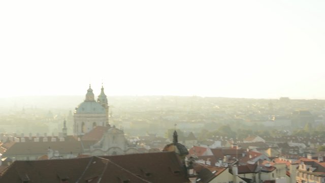roofs of urban buildings in Prague - Sunrise