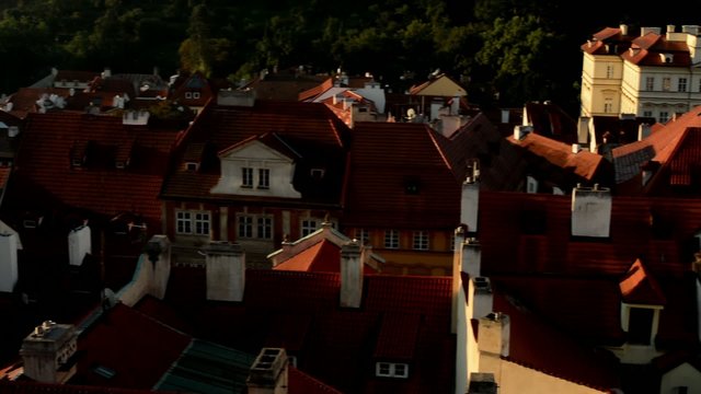 roofs of urban buildings in Prague - Sunrise