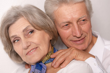 Senior couple isolated
