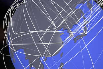 Far East China and Japan Global Network Connections