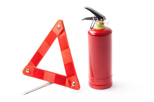Emergency Road Triangle And Fire Extinguisher