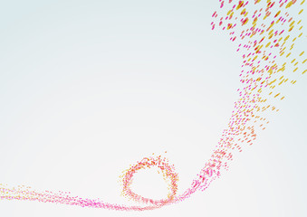 Bright curved line particle flow