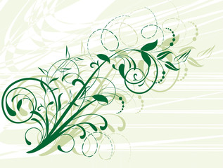 Floral abstract background with branch. Vector illustration.