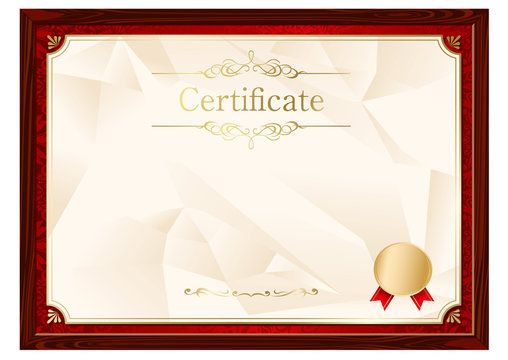 retro frame certificate template Vector