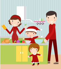 family cooking ,Christmas