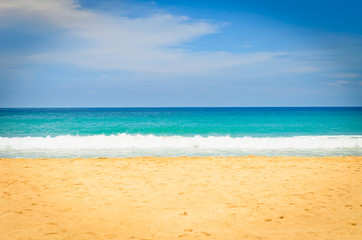 sea beach with blue sky background