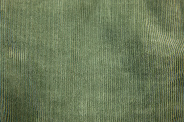 green ribbed velveteen