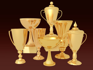 Golden cups to the winners of the competition