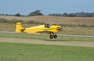 Biplane landing at Shoreham Airfield