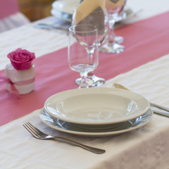 detail of wedding or event table set