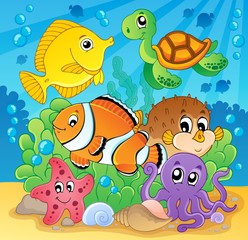 Naklejka premium Coral fish theme image 2