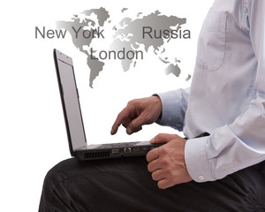 businessman with computer