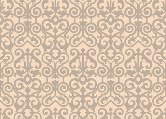 Beige background.Vintage card  on seamless wallpaper.